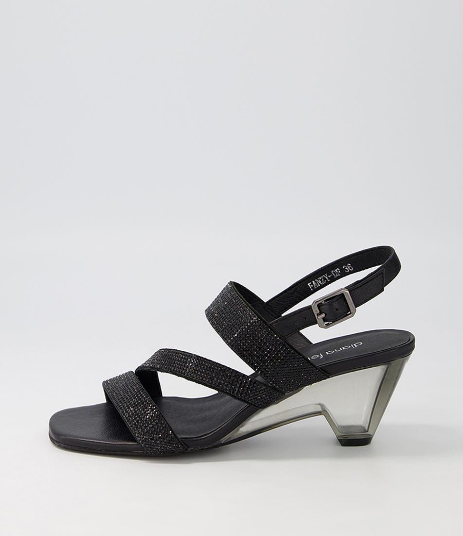 Shoes DIANA FERRARI | Fanzy Black Jewels Leather Sandals