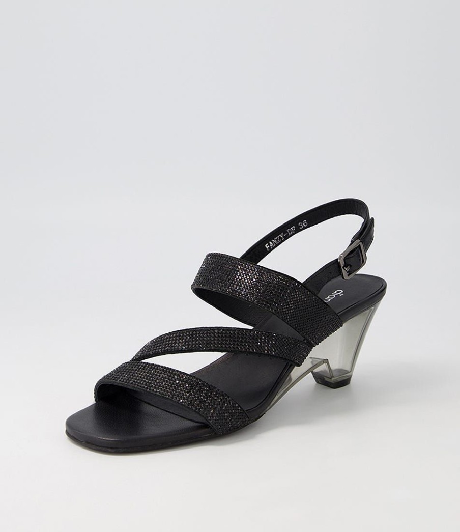 Shoes DIANA FERRARI | Fanzy Black Jewels Leather Sandals