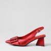 Shoes DJANGO & JULIETTE | Itzel Red Satin Leather Heels