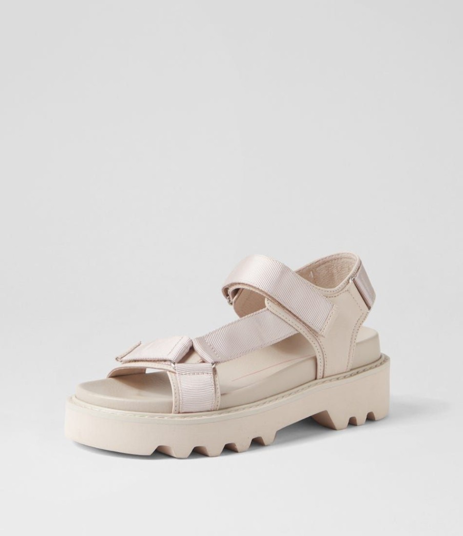 Shoes MOLLINI | Tarek Nougat Fabric Leather Sandals