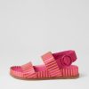 Shoes DJANGO & JULIETTE | Quffle Fuchsia Orange Stripe Leather Sandals