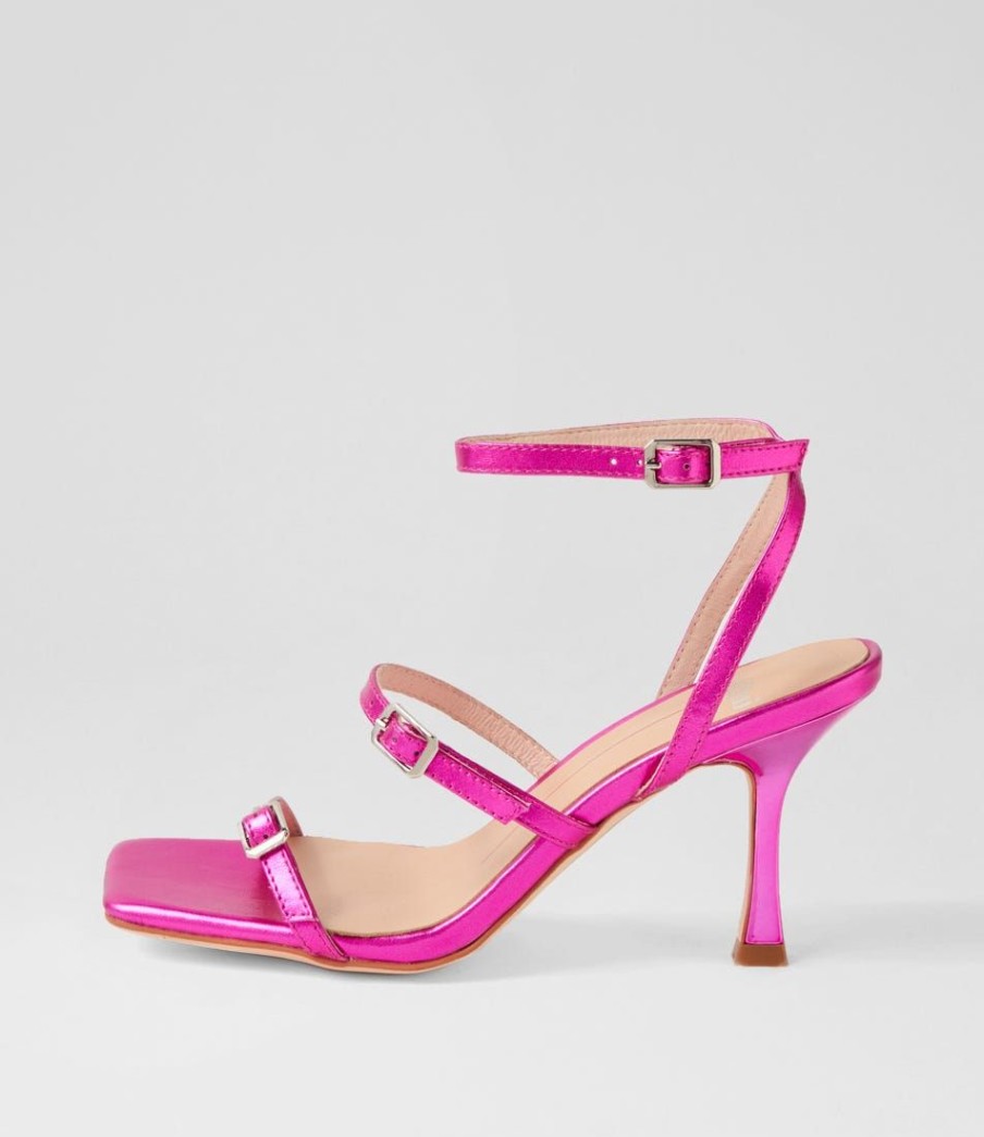 Shoes MOLLINI | Wova Fuchsia Metallic Leather Sandals