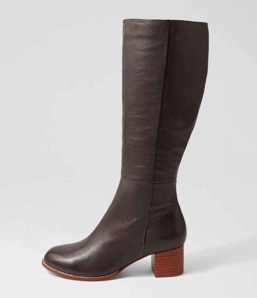 Shoes DIANA FERRARI | Benii Choc Natural Heel Leather Knee High Boots