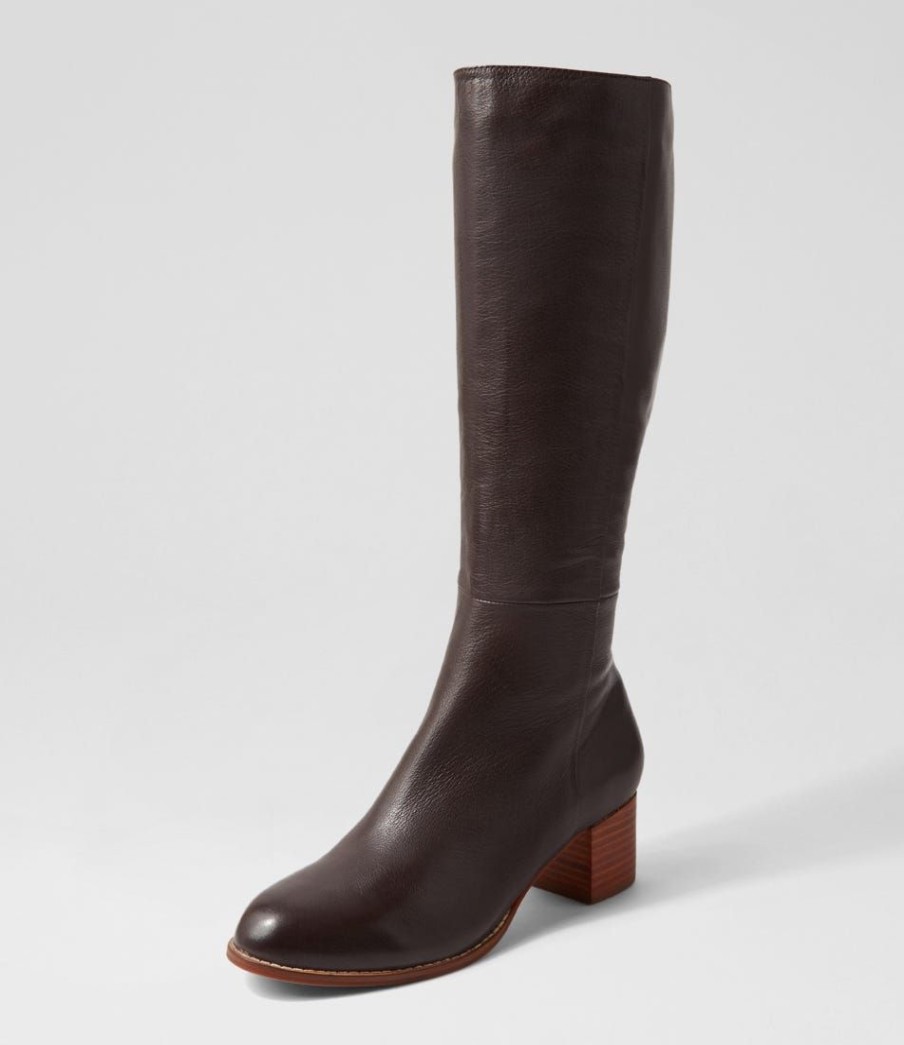 Shoes DIANA FERRARI | Benii Choc Natural Heel Leather Knee High Boots