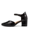 Shoes ZIERA | Vitor Xw Black Patent Croc Leather Heels