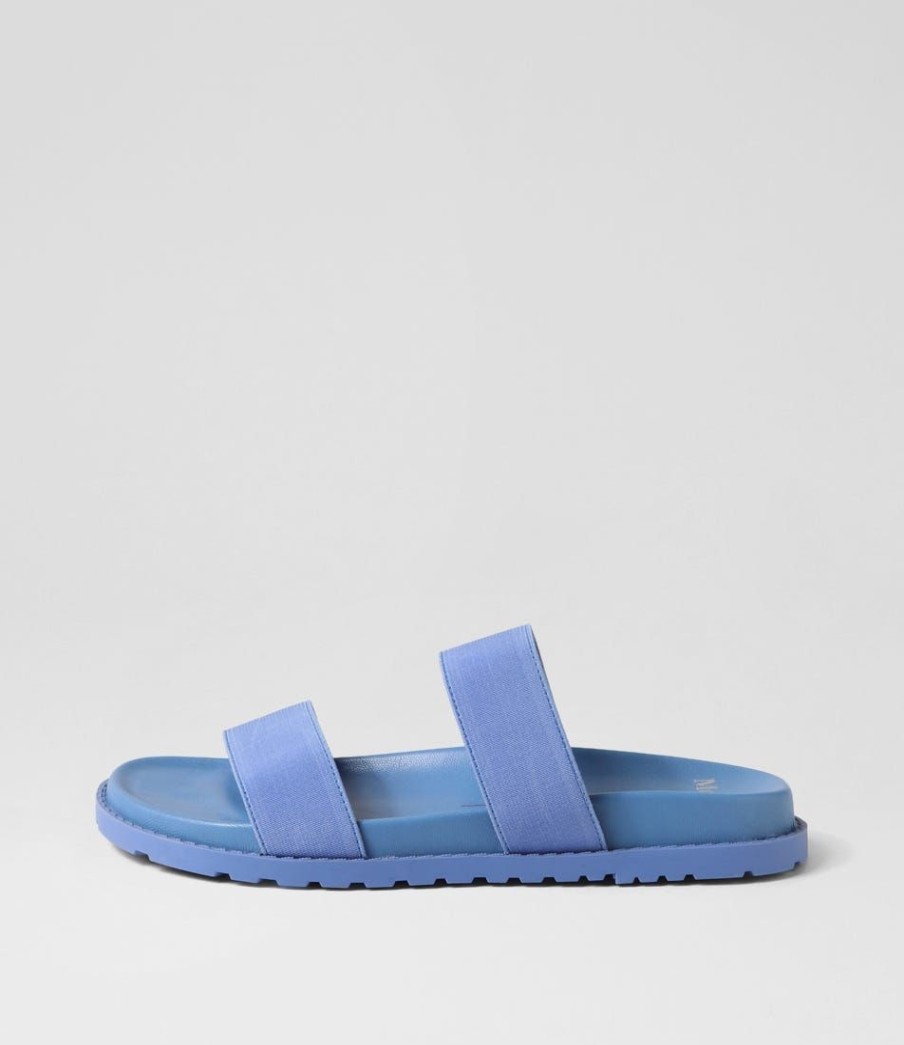 Shoes MOLLINI | Bounse Cornflower Blue Elastic Leather Slides