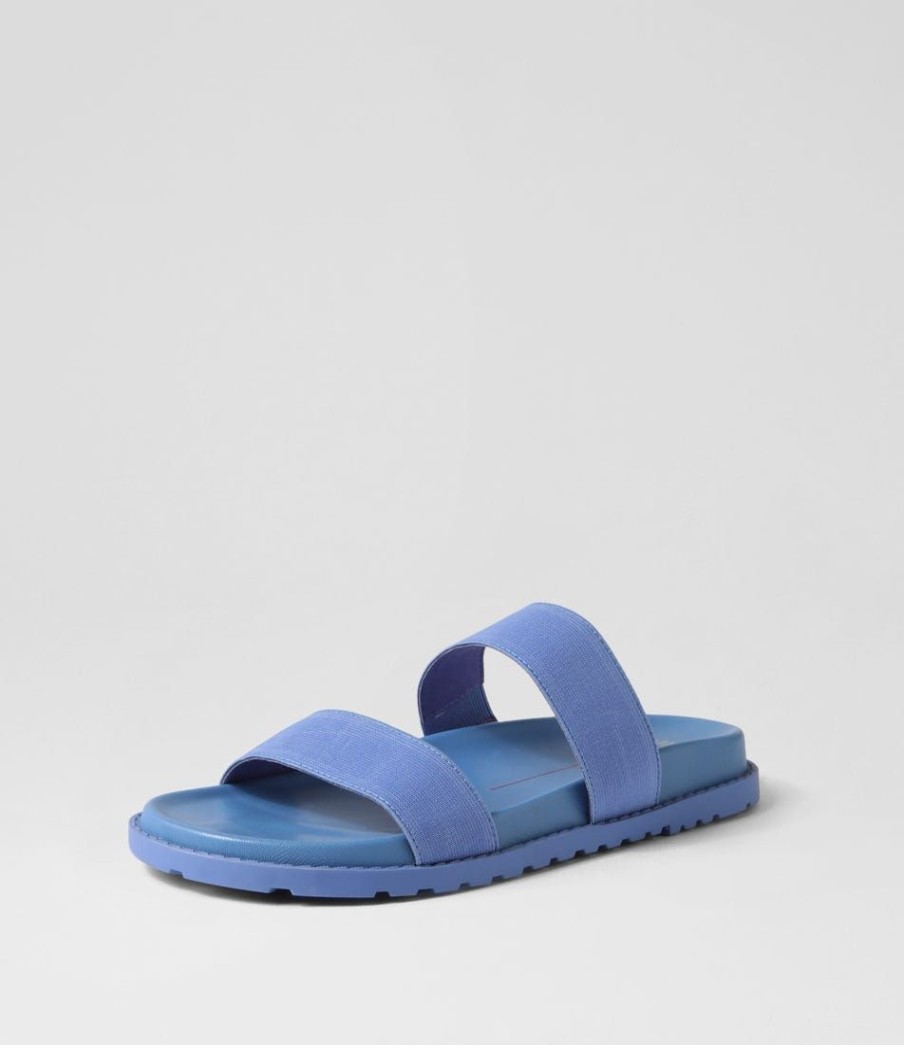 Shoes MOLLINI | Bounse Cornflower Blue Elastic Leather Slides