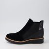 Shoes DJANGO & JULIETTE | Rejin Black Suede Mix Chelsea Boots