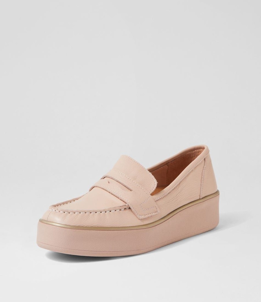 Shoes ZIERA | Zulie W Nude Leather Loafers