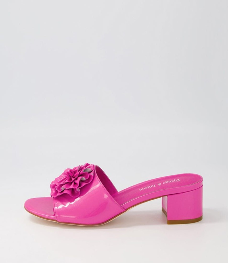 Shoes DJANGO & JULIETTE | Aldah Bright Pink Patent Leather Mules