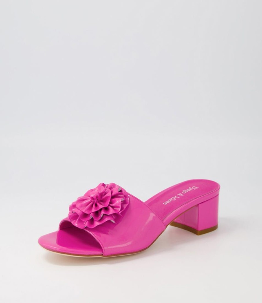 Shoes DJANGO & JULIETTE | Aldah Bright Pink Patent Leather Mules