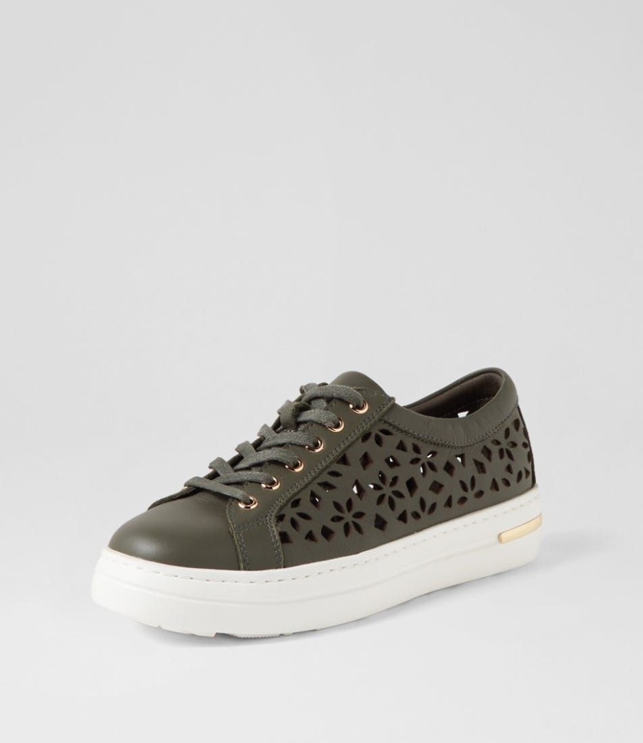 Shoes DJANGO & JULIETTE | Wim Olive White Leather Sneakers