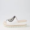 Shoes DJANGO & JULIETTE | Wadense White Black Leather Slides