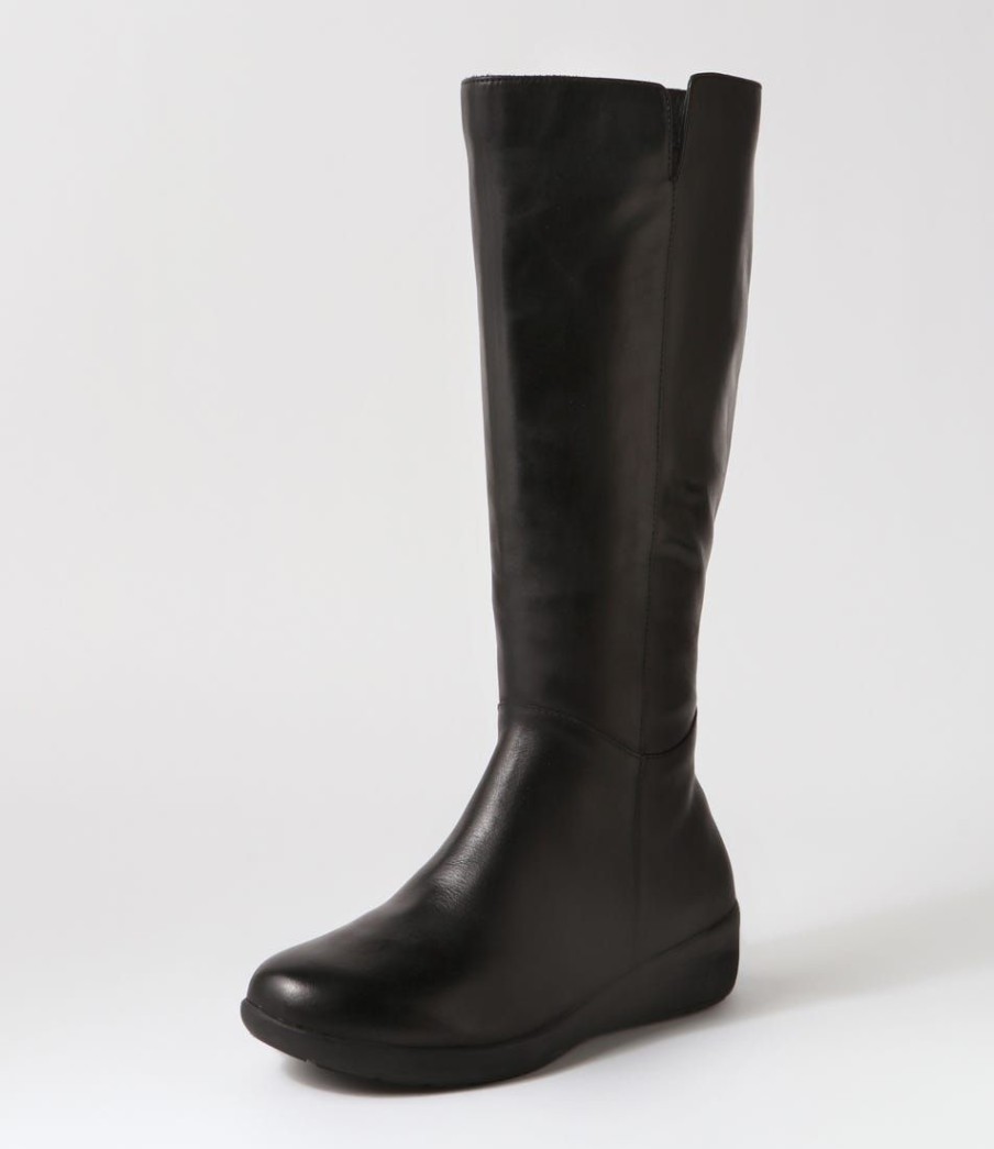 Shoes ZIERA | Nookes W Black Leather Knee High Boots