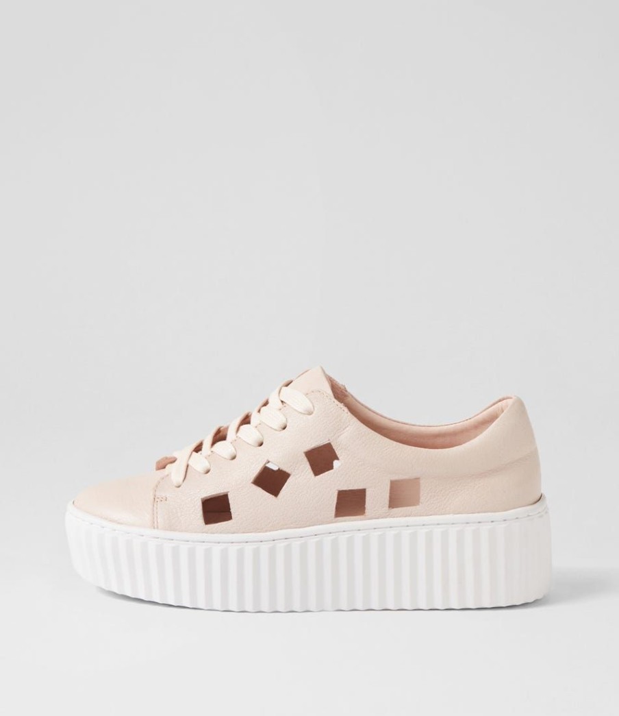 Shoes DJANGO & JULIETTE | Ulyse Pale Pink White Leather Sneakers