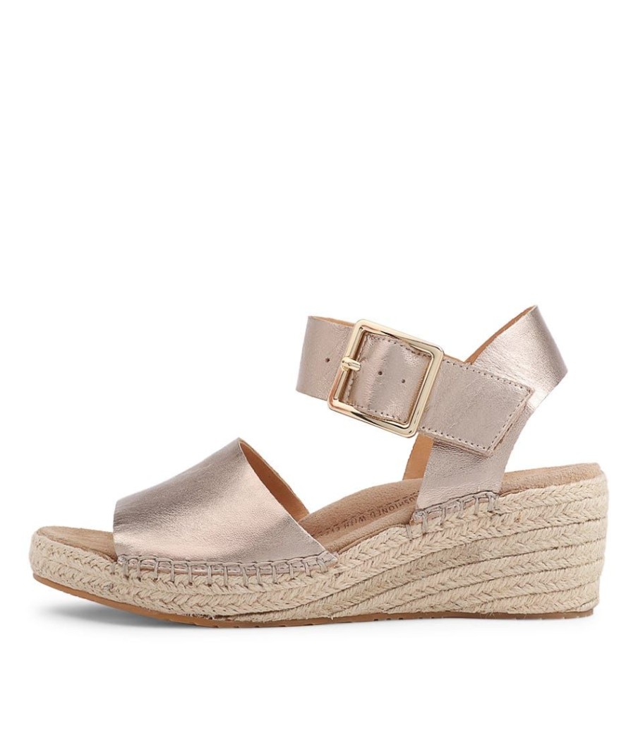 Shoes ZIERA | Kraig Xw Champagne Leather Espadrilles