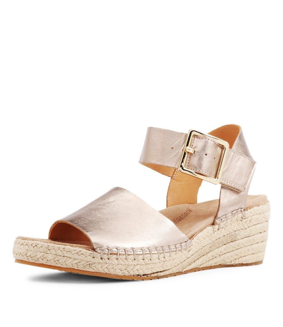 Shoes ZIERA | Kraig Xw Champagne Leather Espadrilles