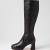 Shoes MOLLINI | Noell Black Leather Knee High Boots