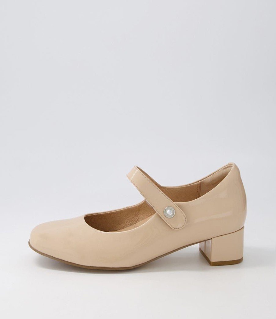 Shoes ZIERA | Kitty W Latte Patent Leather Heels