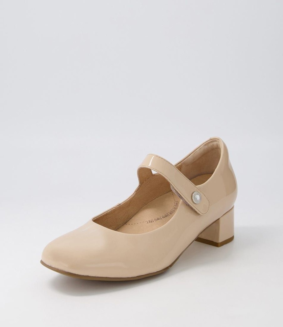 Shoes ZIERA | Kitty W Latte Patent Leather Heels