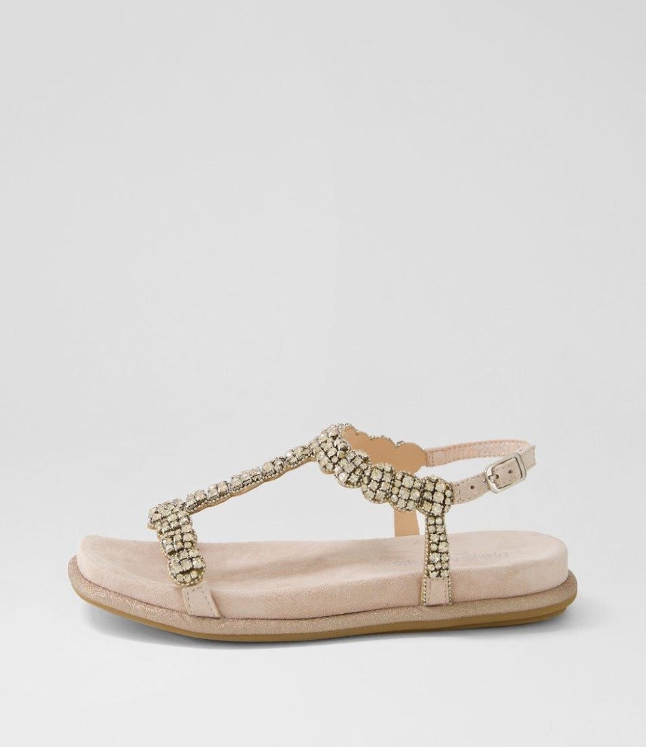 Shoes DJANGO & JULIETTE | Yori Nude Suede Jewels Sandals