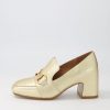 Shoes TOP END | Faness Gold Croc Leather Heels