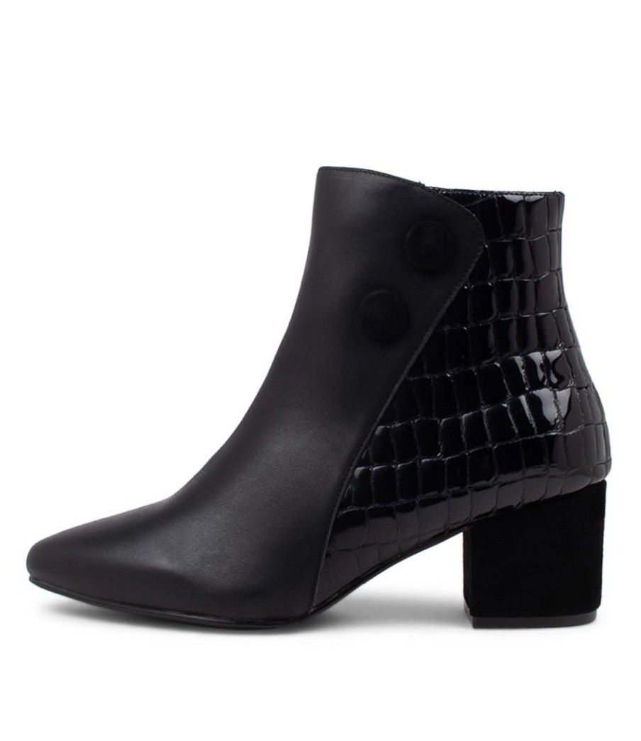 Shoes ZIERA | Veyda Xw Black Leather Ankle Boots