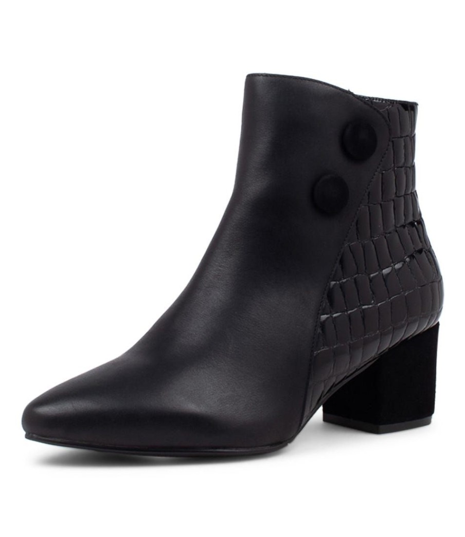 Shoes ZIERA | Veyda Xw Black Leather Ankle Boots