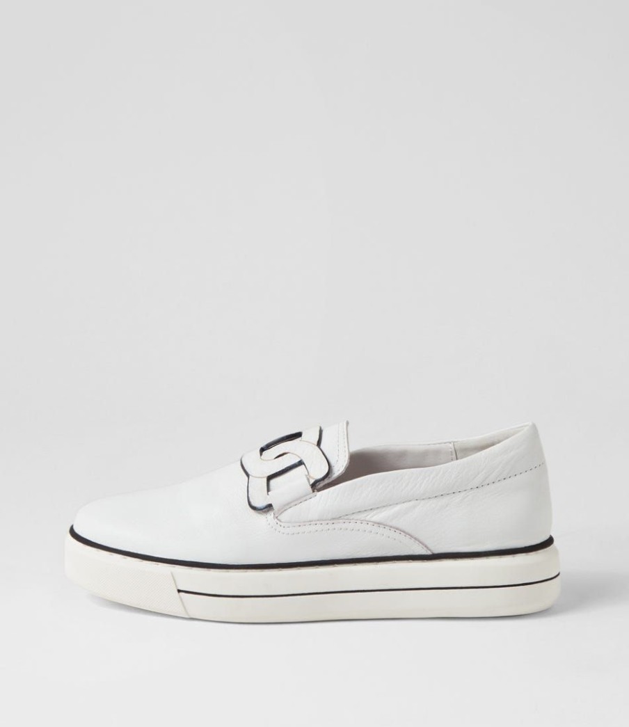 Shoes DJANGO & JULIETTE | Yinnit White Black Leather Sneakers