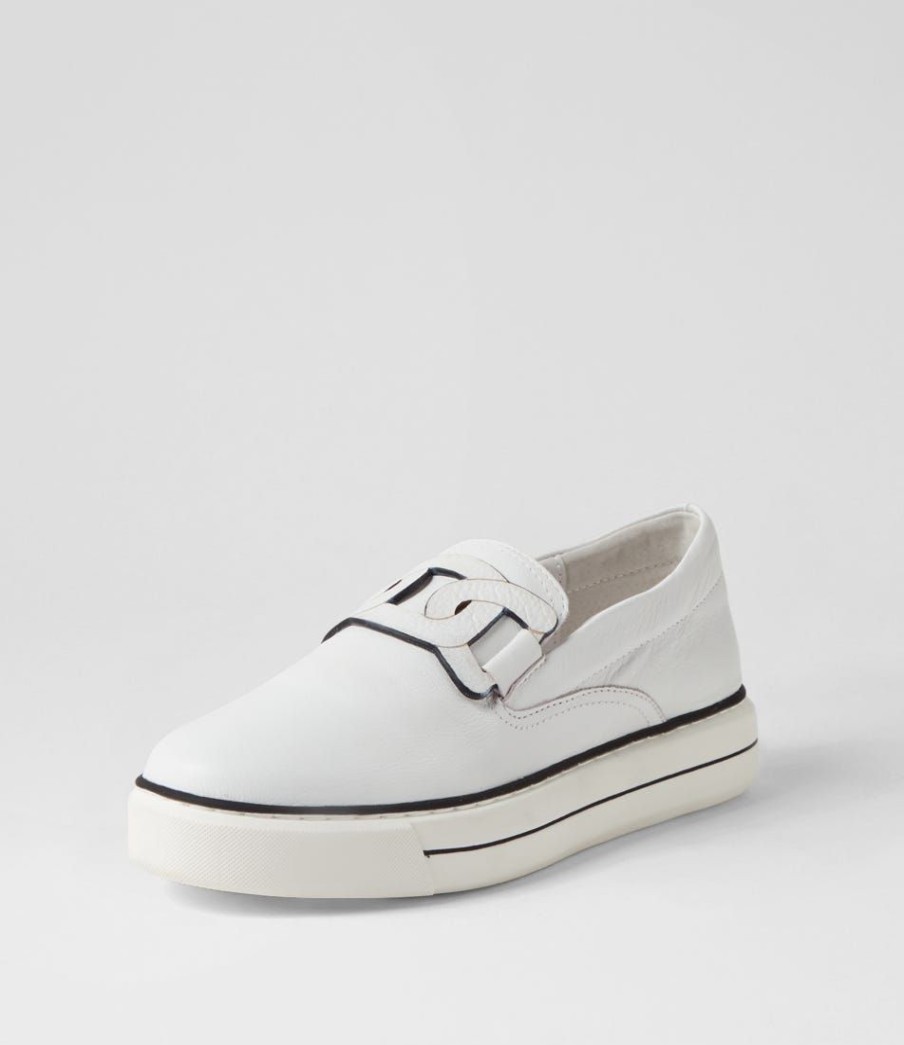 Shoes DJANGO & JULIETTE | Yinnit White Black Leather Sneakers