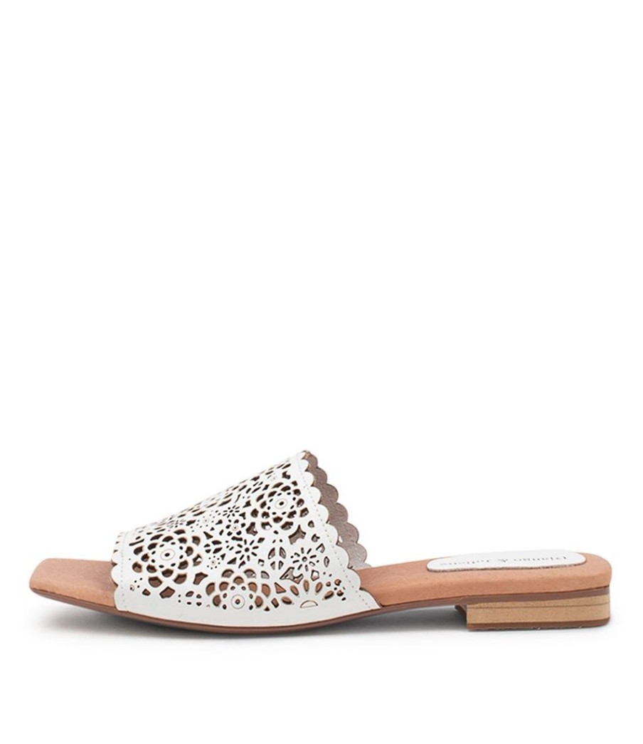 Shoes DJANGO & JULIETTE | Padore White Leather Slides