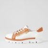 Shoes TOP END | Elos White Dark Tan Leather Sneakers