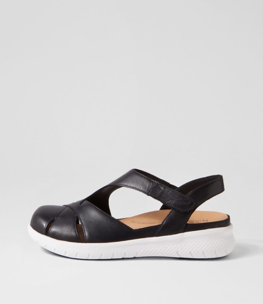 Shoes ZIERA | Sofzie Xf Black White Leather Flat Shoes