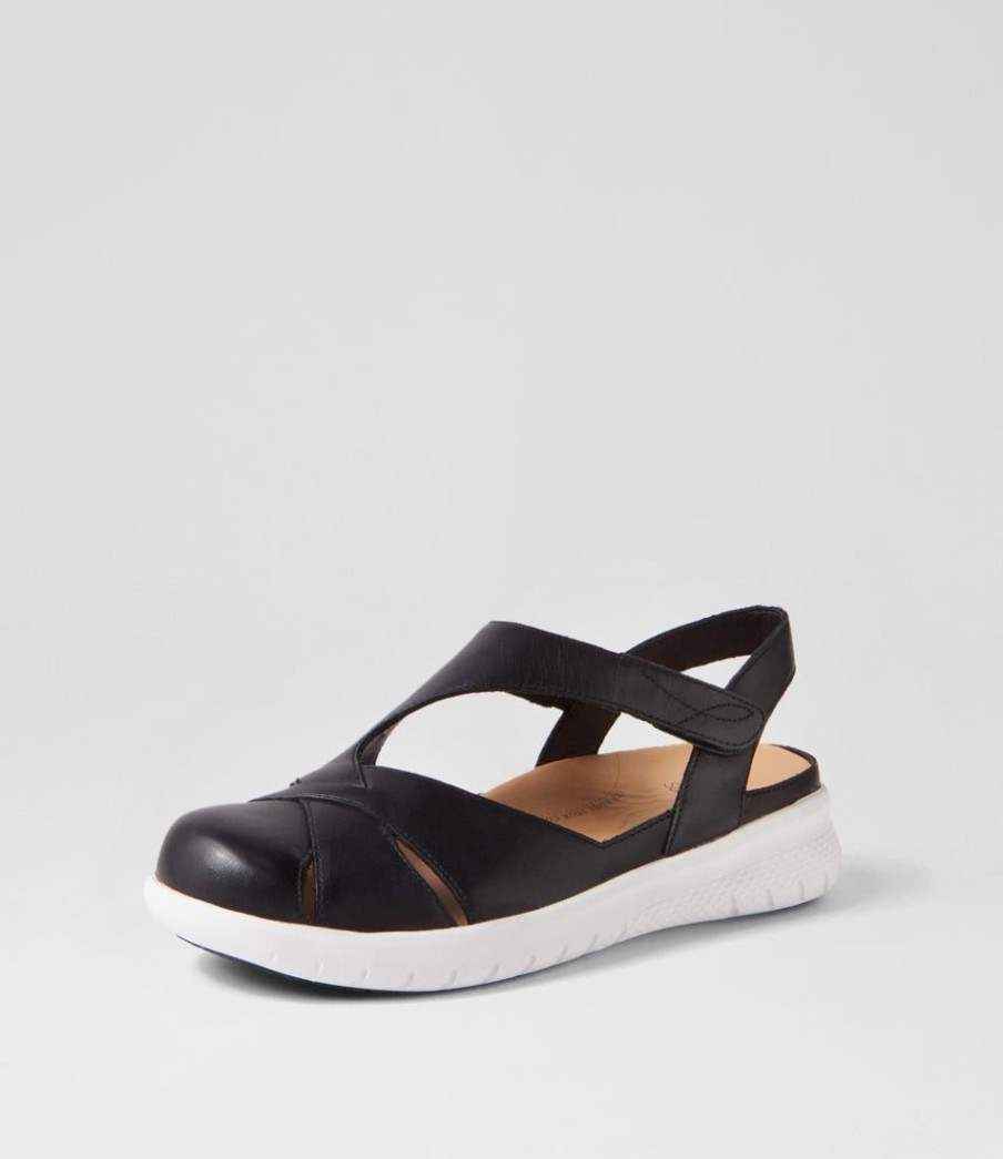 Shoes ZIERA | Sofzie Xf Black White Leather Flat Shoes