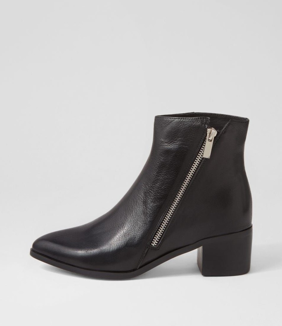 Shoes MOLLINI | Spayn Black Heel Leather Ankle Boots