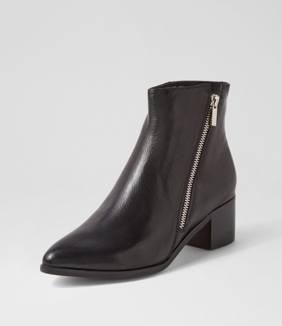 Shoes MOLLINI | Spayn Black Heel Leather Ankle Boots