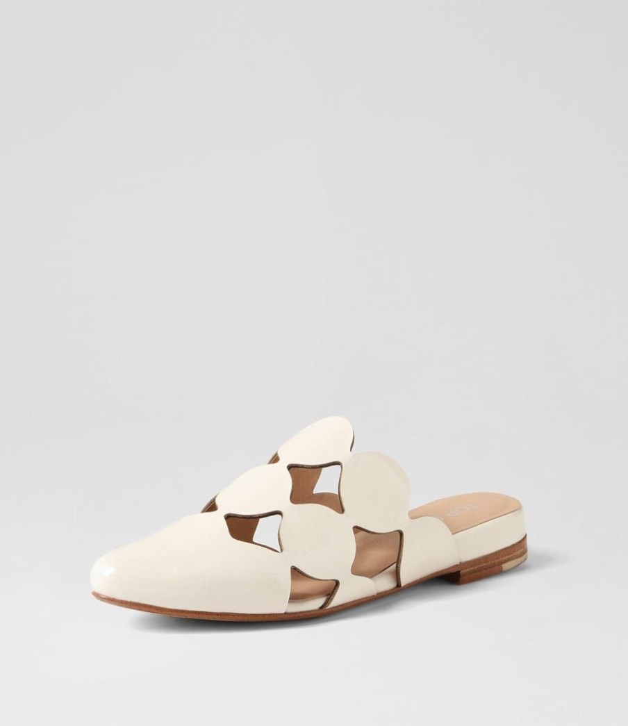 Shoes TOP END | Forli Ivory Patent Leather Mules