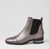 Shoes DJANGO & JULIETTE | Ford Lrg Pewter Crackle Leather Ankle Boots