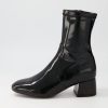 Shoes DJANGO & JULIETTE | Checkie Black Stretch Patent Pu Ankle Boots