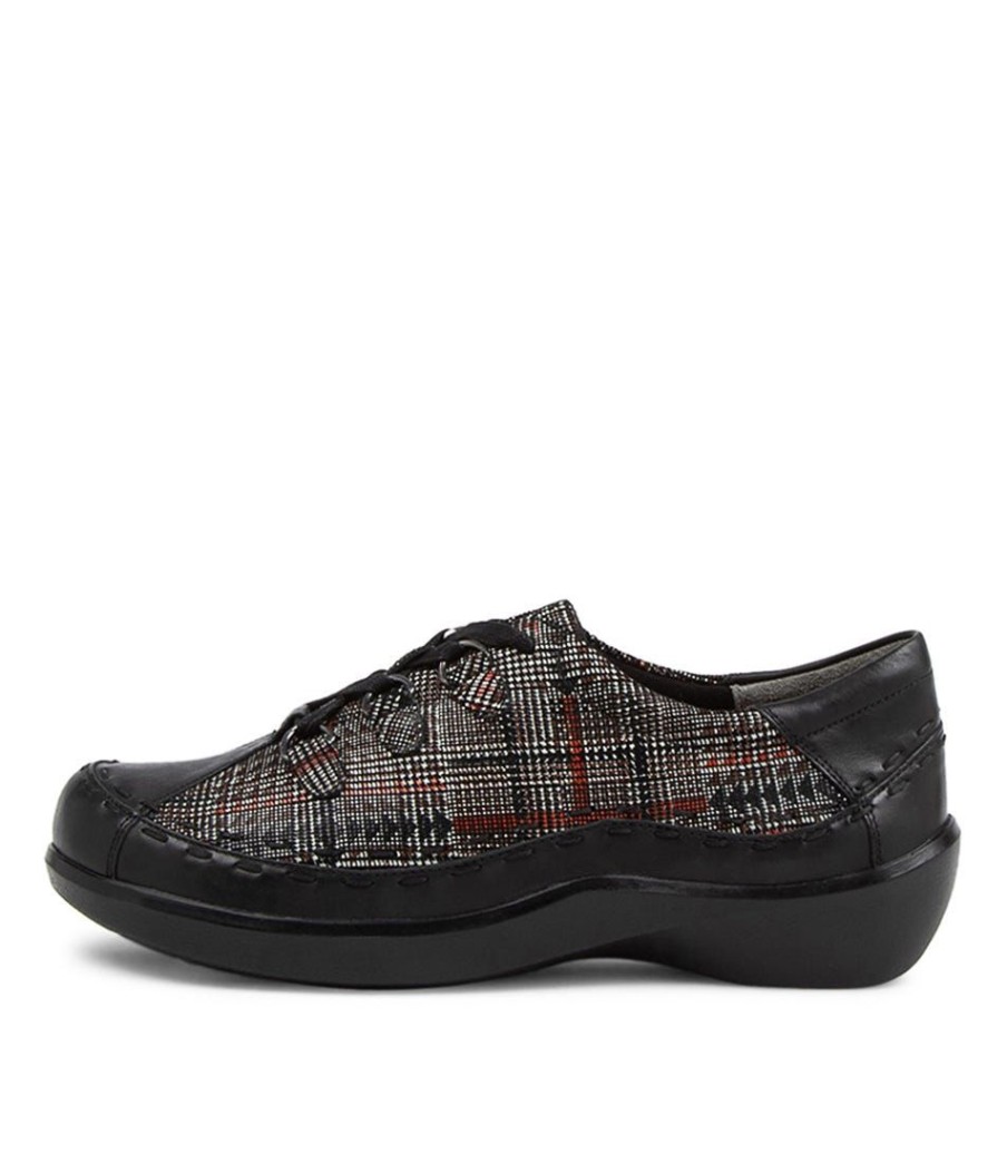 Shoes ZIERA | Allsorts W Black Check Leather Lace-Up Shoes