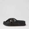 Shoes DJANGO & JULIETTE | Goro Black Scratch Leather Slides