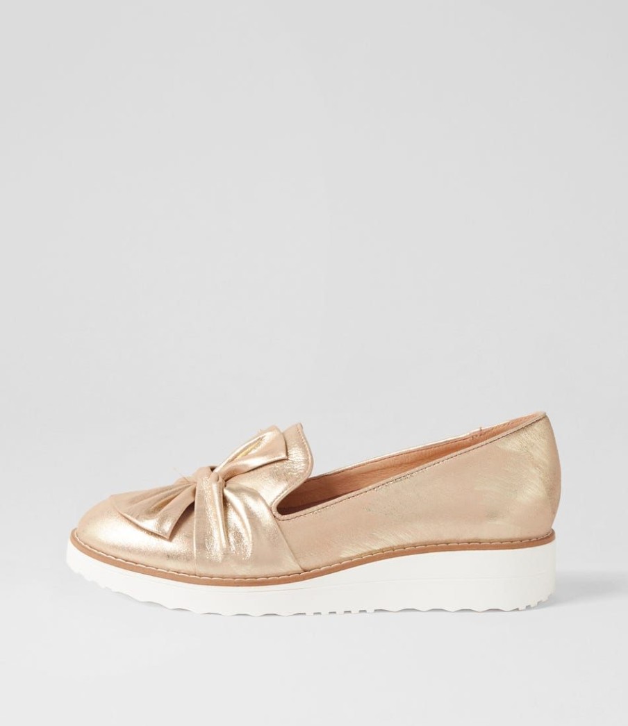 Shoes TOP END | Oclem Old Gold Scratch Leather Loafers