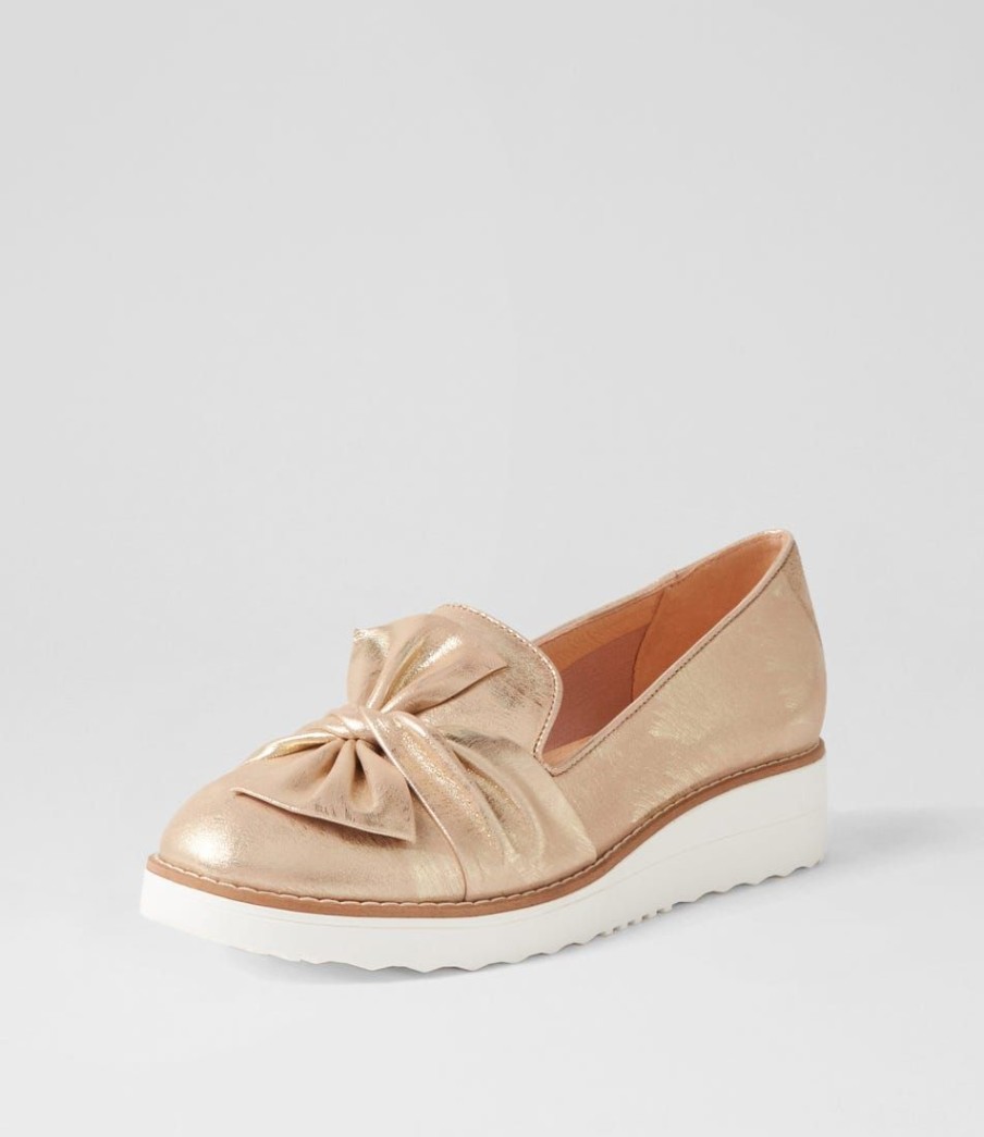 Shoes TOP END | Oclem Old Gold Scratch Leather Loafers