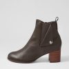 Shoes DJANGO & JULIETTE | Sedna Olive Choc Leather Chelsea Boots