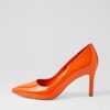 Shoes TOP END | Barrios Orange Patent Leather Pump Heels