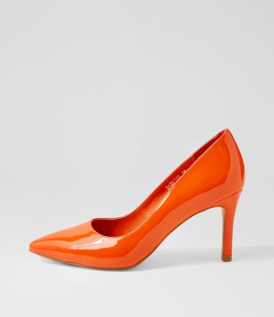 Shoes TOP END | Barrios Orange Patent Leather Pump Heels