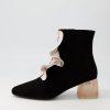 Shoes DJANGO & JULIETTE | Marzia Black Nude Suede Ankle Boots