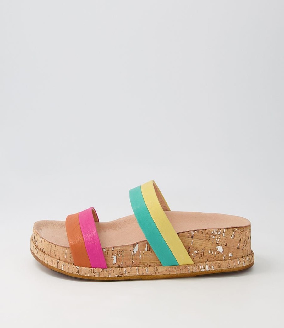 Shoes DJANGO & JULIETTE | Gabon Orange Fuchsia Multi Slides