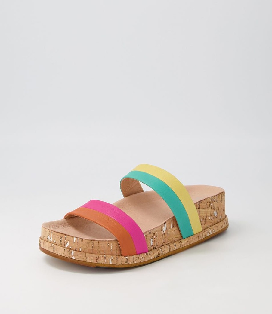 Shoes DJANGO & JULIETTE | Gabon Orange Fuchsia Multi Slides