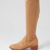 Shoes DJANGO & JULIETTE | Timothie Sandy Stretch Microsuede Knee High Boots